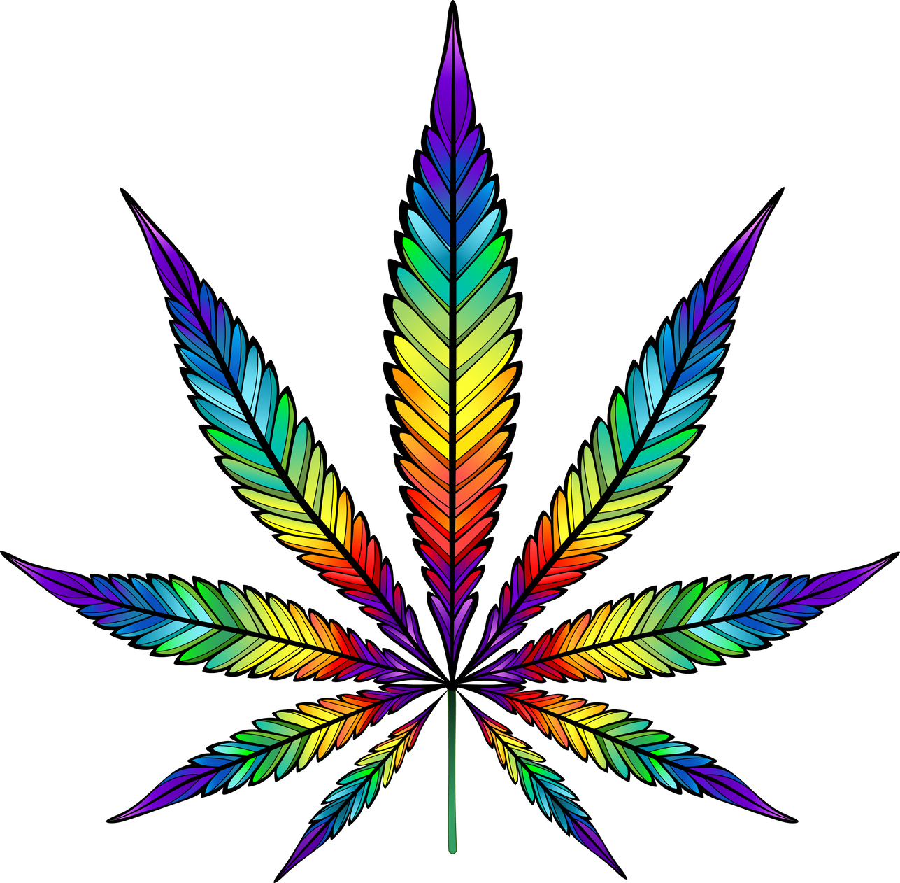 Rainbow Cannabis Leaf